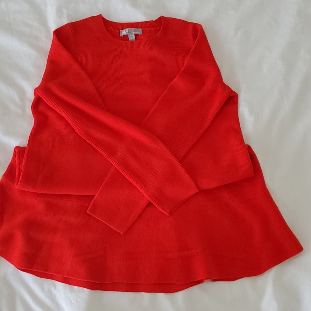 Asos sweater dress with ruffle hem